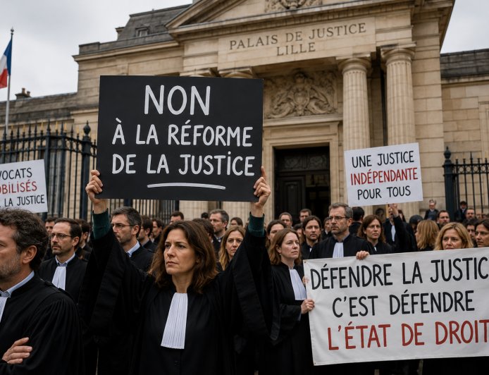 Hauts-de-France : près de 150 avocats mobilisés à Lille contre la réforme de la justice